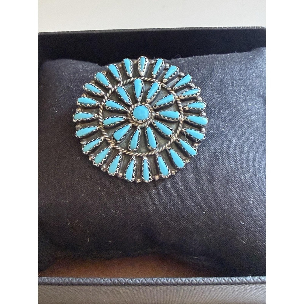 Vintage Zuni sterling silver "needlepoint" brooch/pendant (VJB)